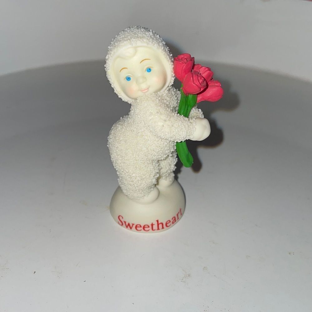 Dept 56 Snowbaby “Sweetheart” ceramic figure holding roses